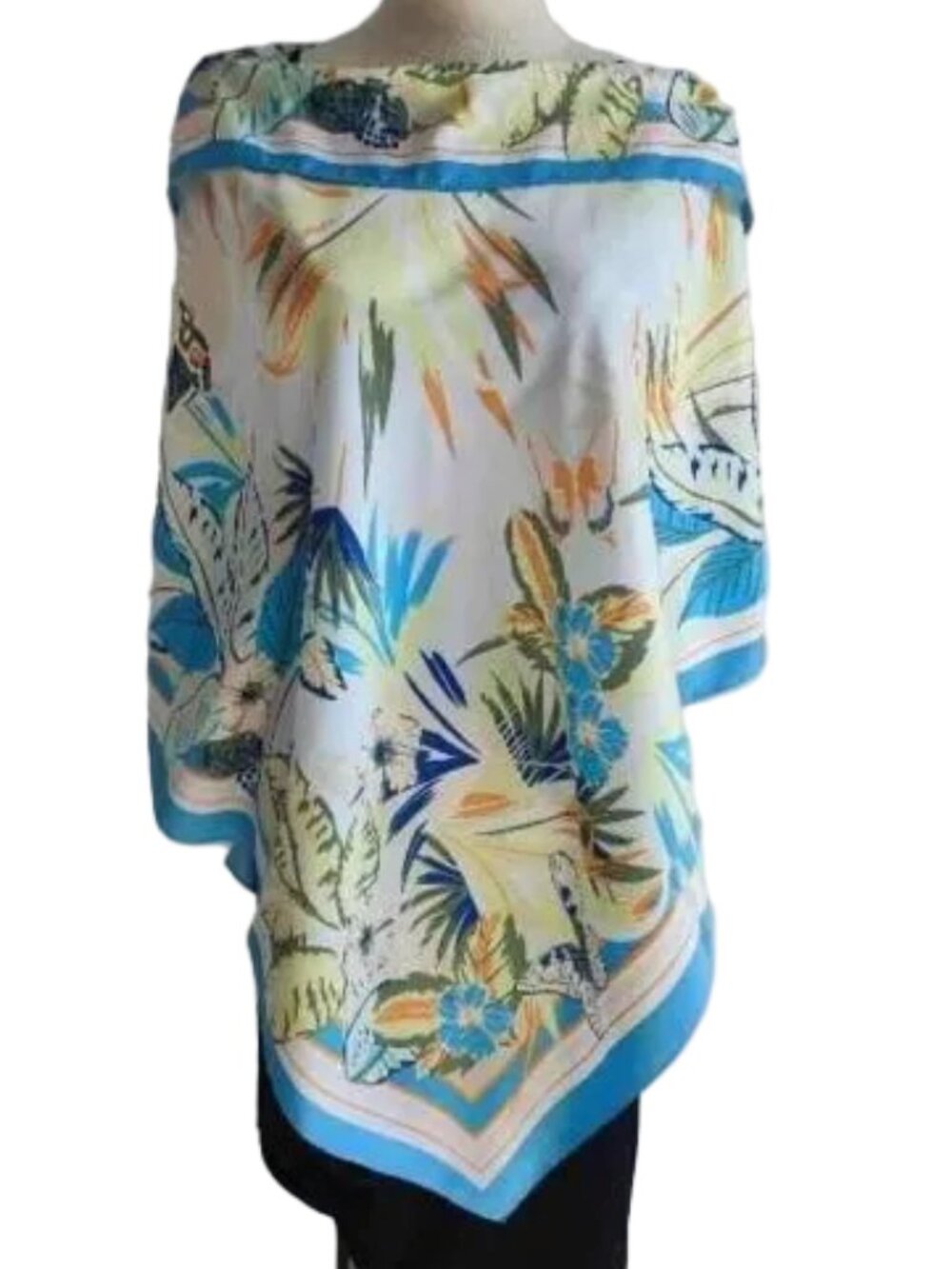 Tropical Print Poncho